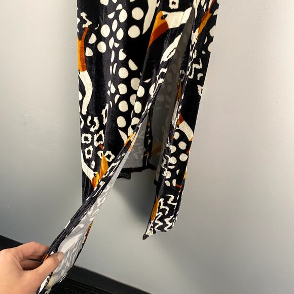 NWT Farm Rio Black Tucano Velvet Midi Dress in Black Multi XS - Picture 7 of 11